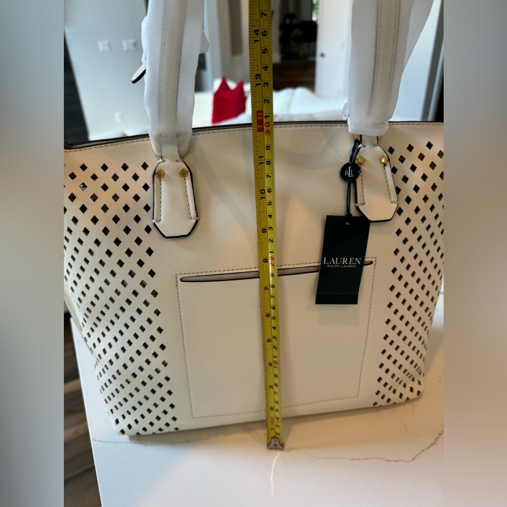 Lauren Ralph Lauren Lauderdale tanner tote medium vanilla - Picture 5 of 7